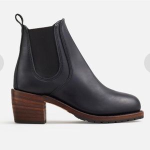 Red Wing “Harriet” Heeled Leather Black Chelsea Boots with Traction, Size 7